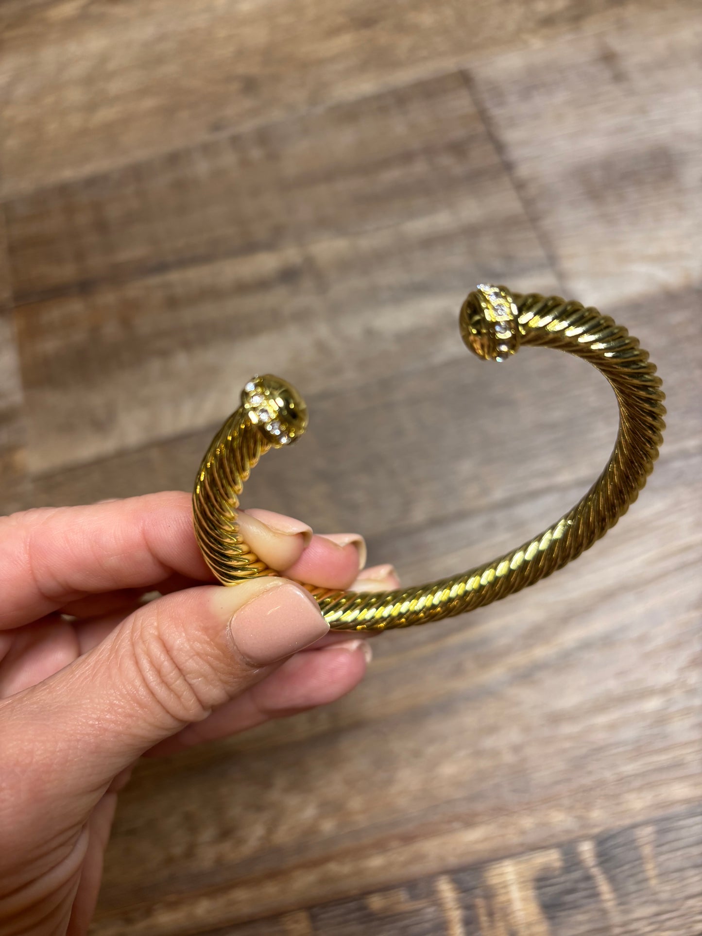 Gold/Crystal Cuff Bracelet