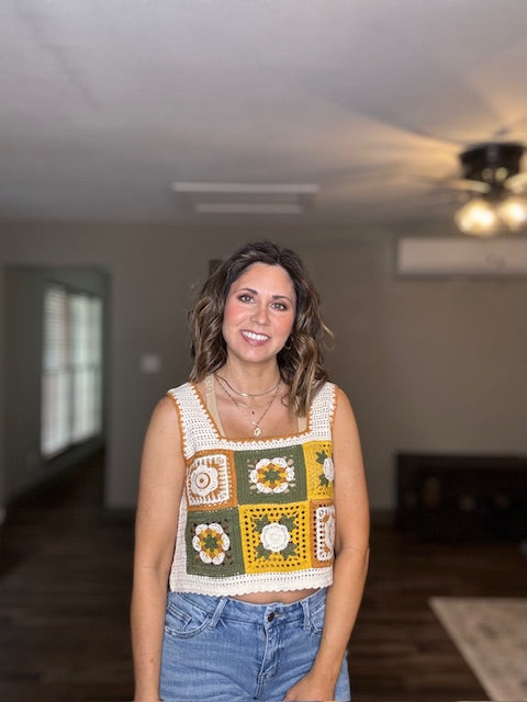 Colorful Crochet Granny Square Tank