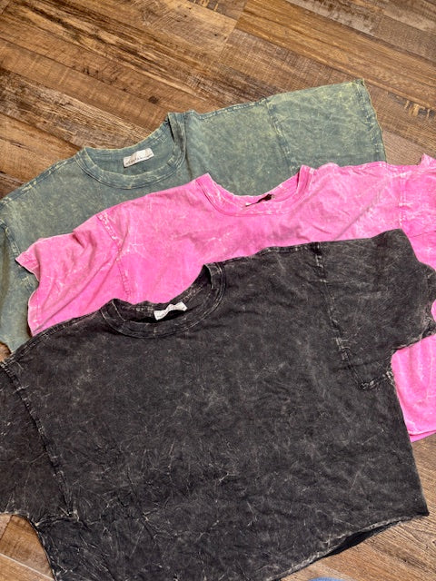 Acid Crinkle-Washed Oversized Tee