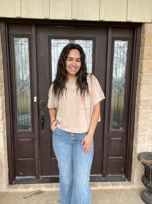 Taupe Cropped Tee