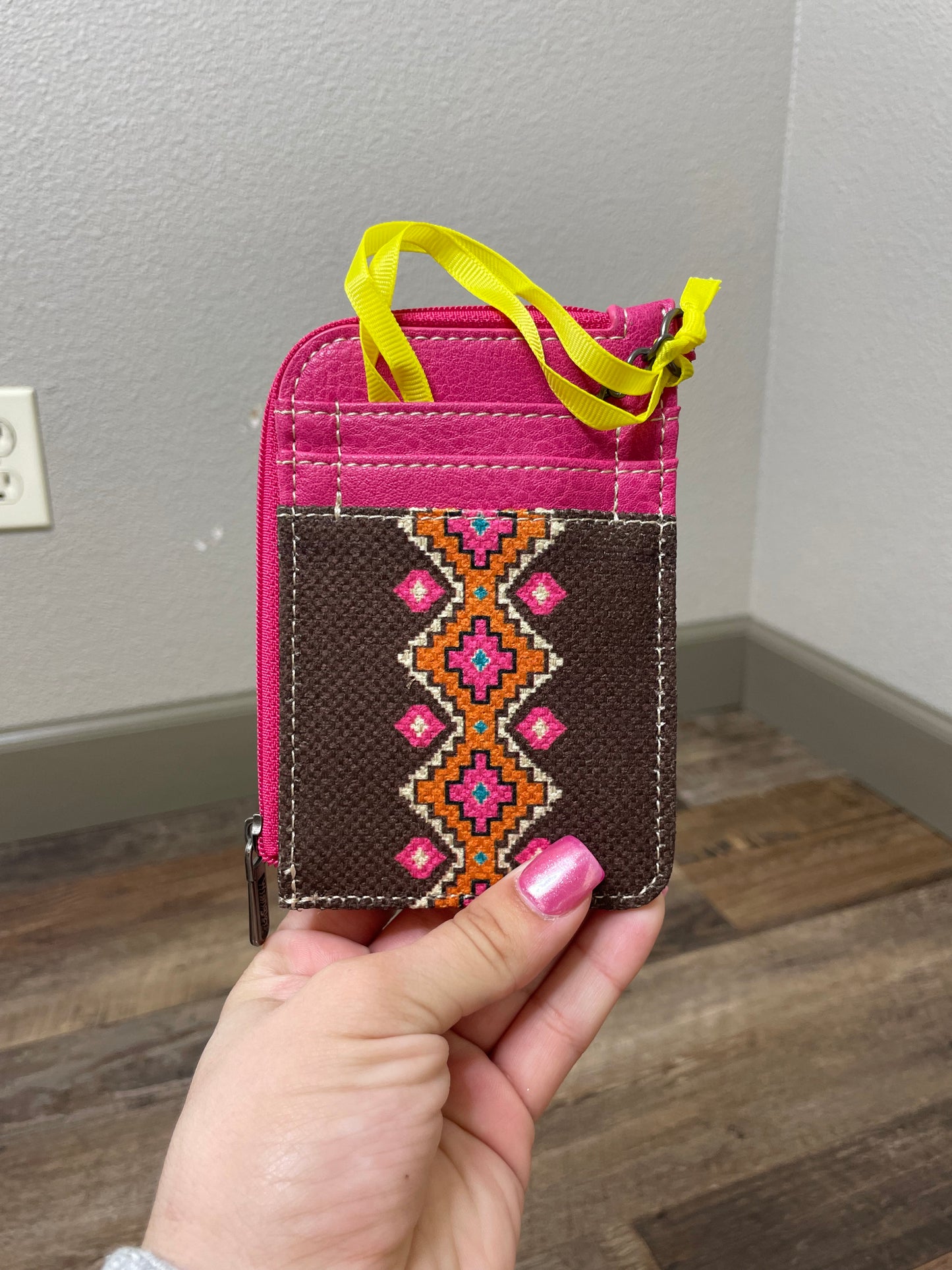 Pink/Brown Keychain Wallet