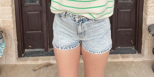 Sparkle and Shine Washed Denim Shorts