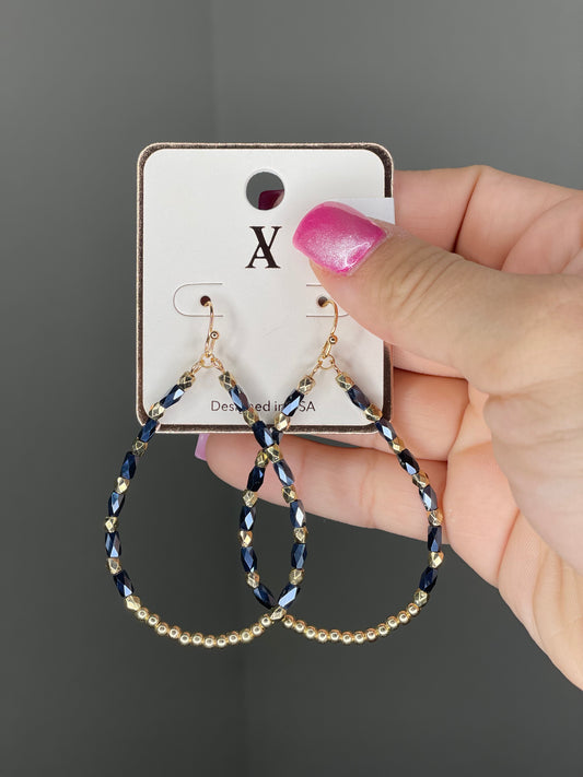 Navy Teardrop Earring