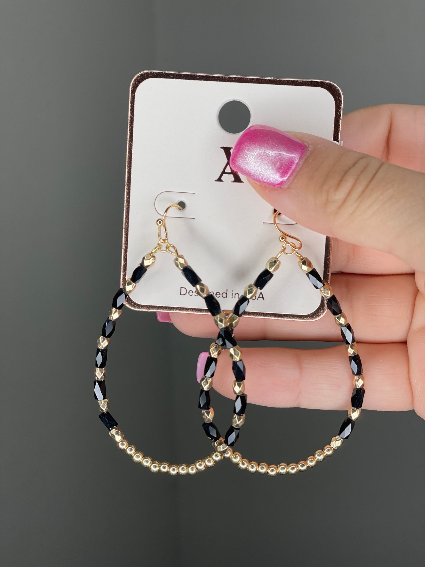 Black Teardrop Earring