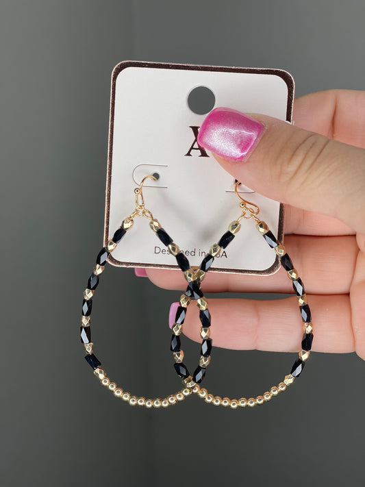 Black Teardrop Earring