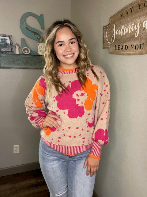 Floral Pattern Sweater