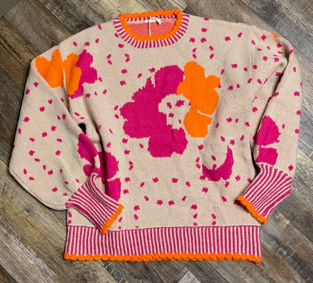 Floral Pattern Sweater