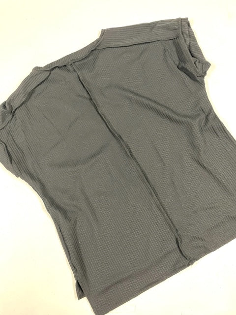 Black Ribbed Tee