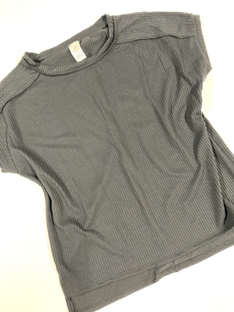 Black Ribbed Tee