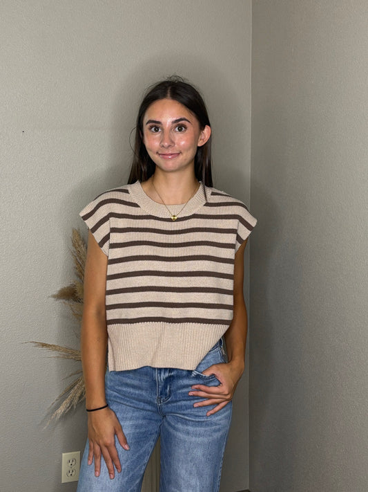 Brown Stripe Vest
