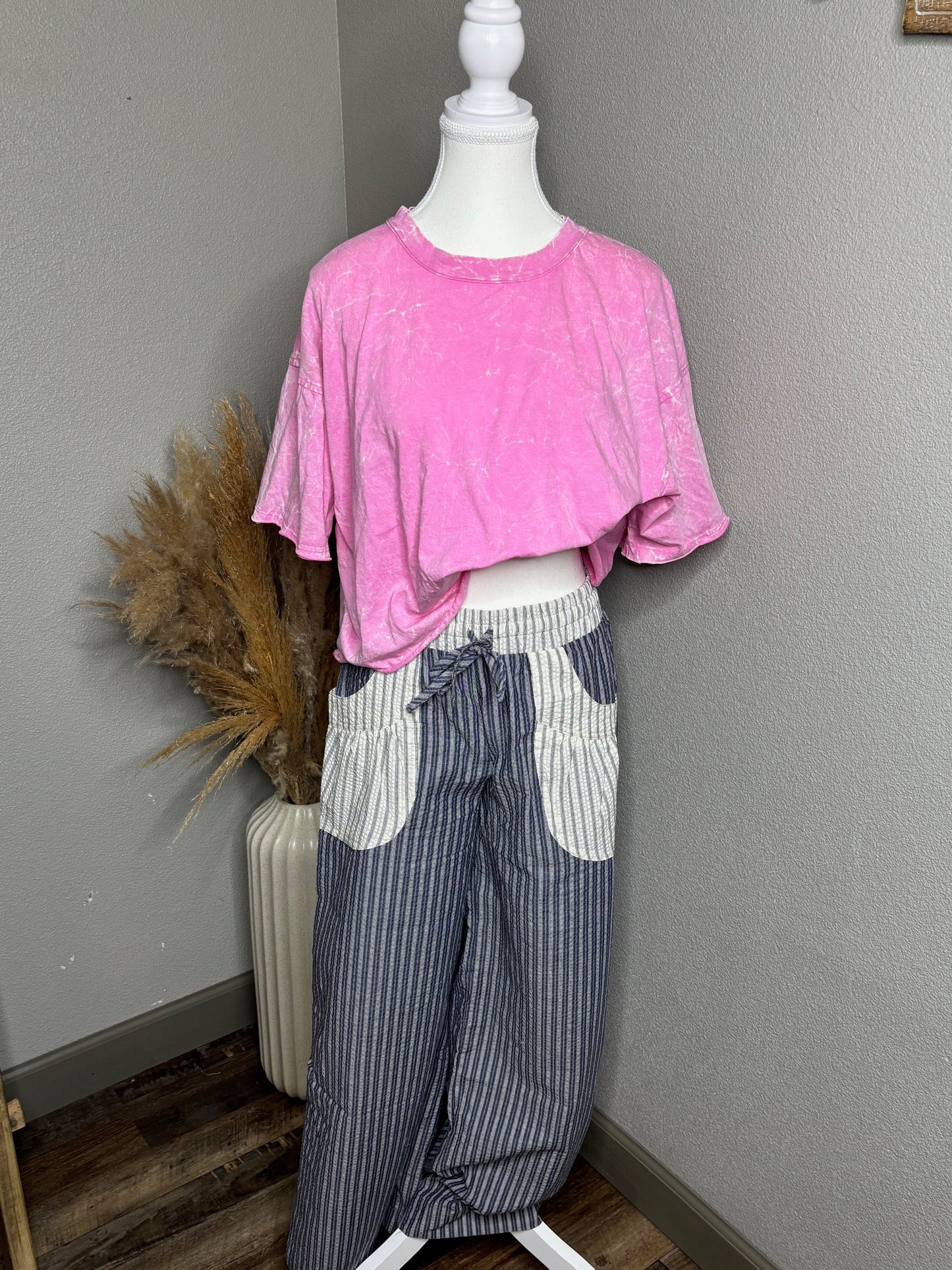 Contrast Pockets Denim