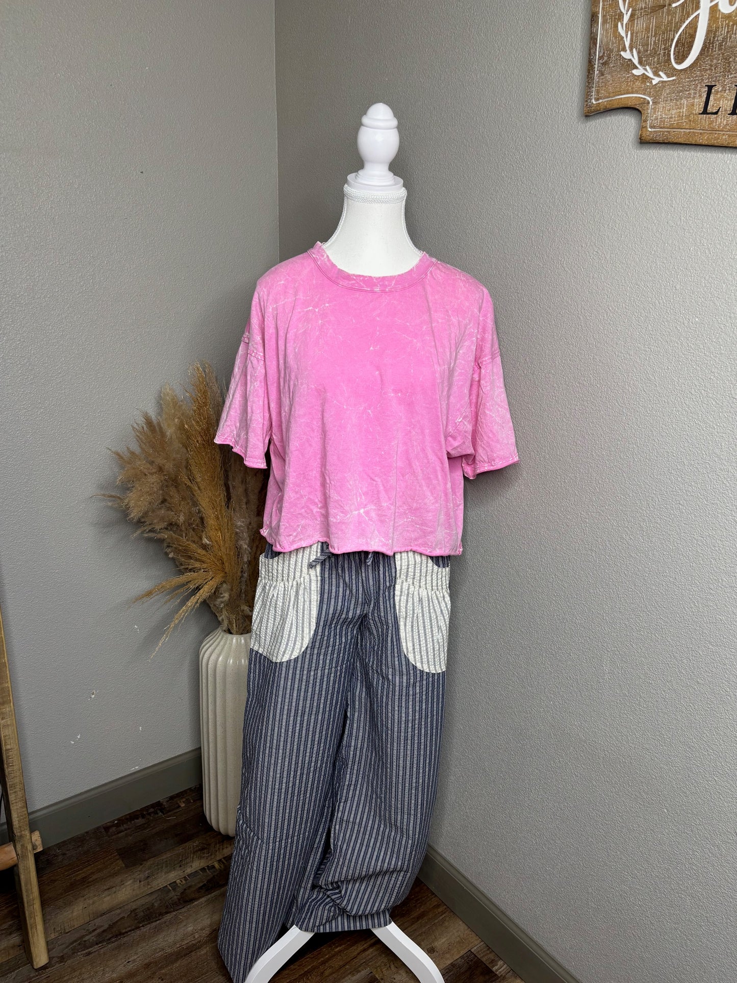 Contrast Pockets Denim