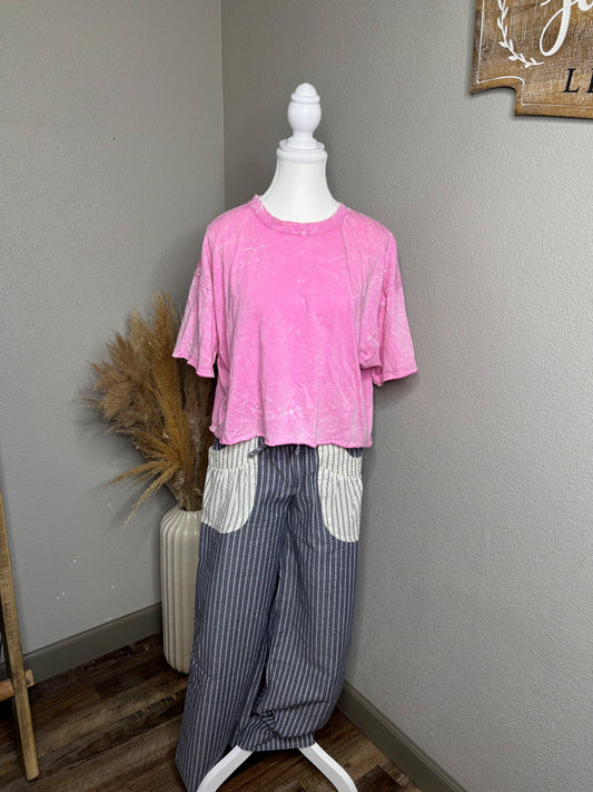 Contrast Pockets Denim