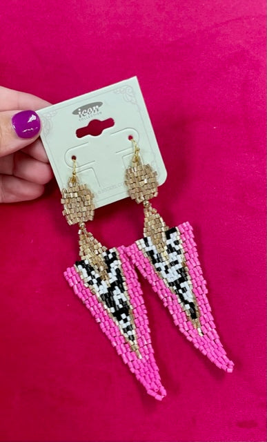 Seed Bead Triangular Earring (3 colors)