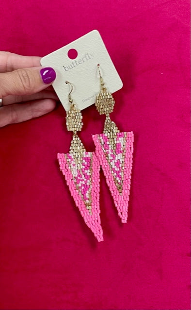 Seed Bead Triangular Earring (3 colors)