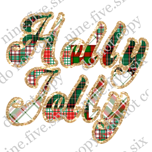 Glitter Plaid Holly Jolly