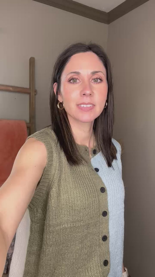 Cozy Botton Down Knit Tank