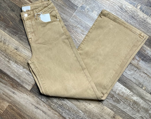 Tan Wide Leg Jeans