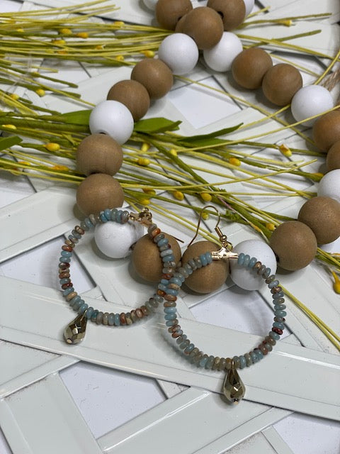 Beaded Hoop Earring with Dangle