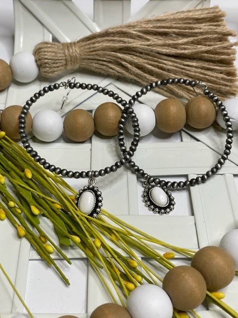 Navajo Pearl Hoop with drop