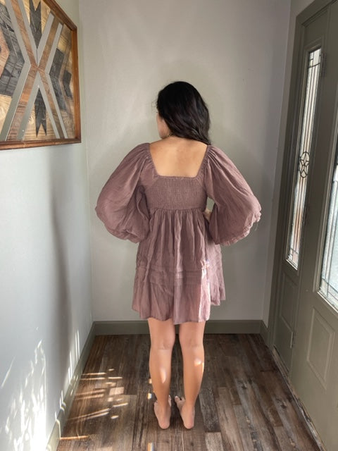 Falling For You Mocha Dress