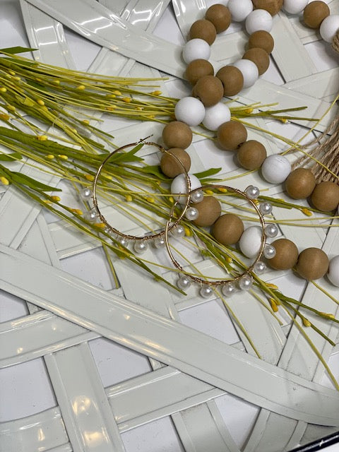 Pearl Hoop Earrings