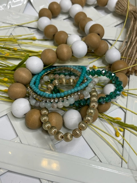 Mixed Bead Bracelet Turquoise